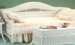 Wicker daybed and blanket chest